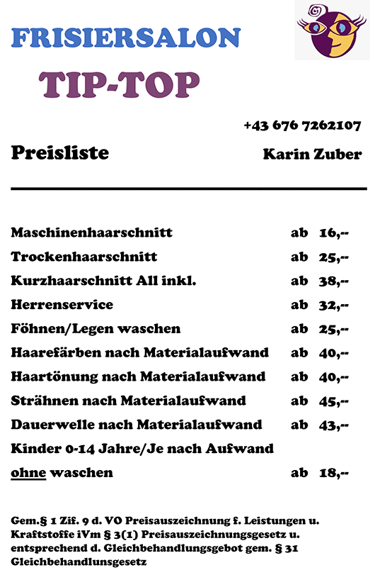 Preisliste