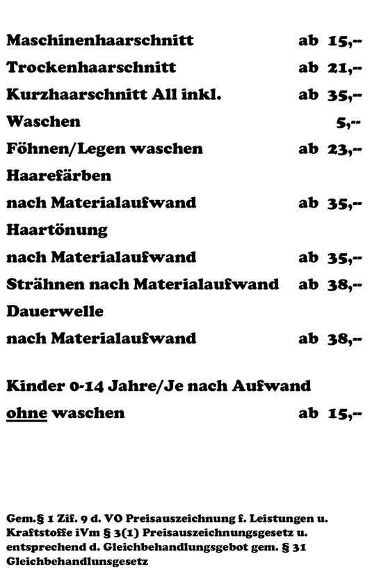 Preisliste